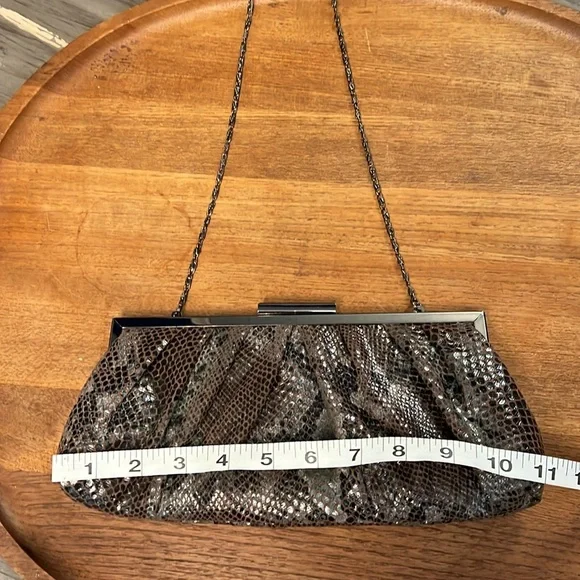 OLGA BERG SNAKESKIN CLUTCH/SHOULDER BAG - Picture 13 of 16